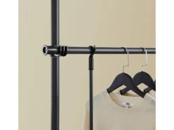 SoBuy Garderoben^Teleskop Kleiderständer mit 4 Kleiderstangen Garderobenständer KLS03-II-SCH