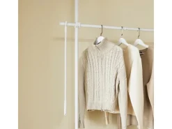 SoBuy Garderoben^Teleskop Kleiderständer mit 2 Kleiderstangen Garderobenständer FRG109-II-W