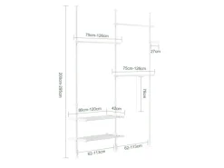 SoBuy Garderoben^Teleskop Kleiderständer mit 3 Kleiderstange und 2 Ablagen Garderobenständer Weiß FRG34-II-W