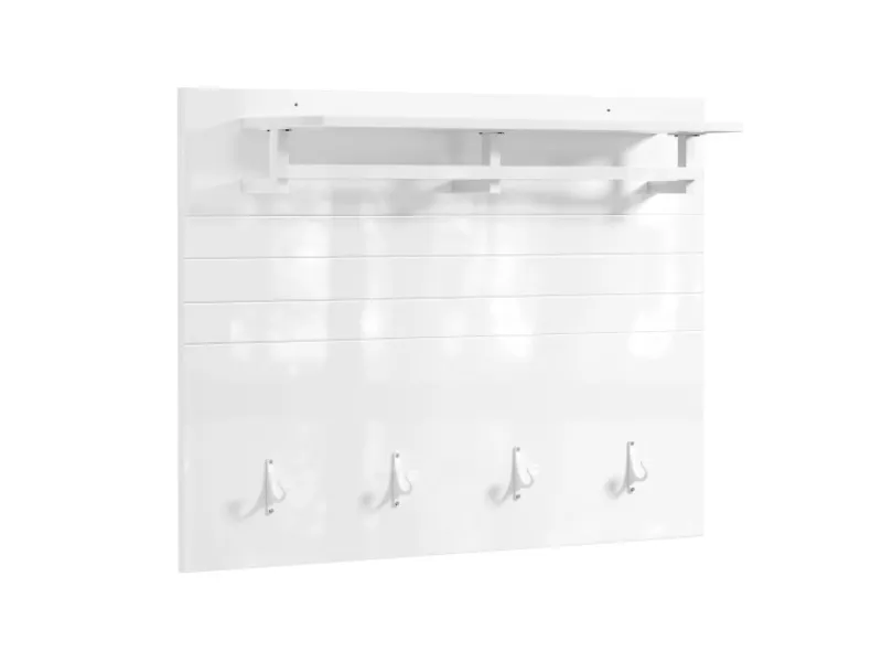 SoBuy Wandgarderobe Garderobenleiste mit Regal und Haken Garderobenpaneel für Flur FHK36-W