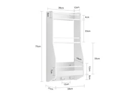 SoBuy Aufbewahrung^Wandregal Gewürzregal Küchenregal mit 3 Ablagen Badregal KCR12-W