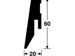 Sockelleiste Buche Swaran 60 mm x 20 mm Länge 2600