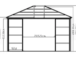 Sojag Insektenschutz^Aluminium Pavillon Castel 12 x 14 Bronze 362 cm x 427 cm x 296 cm