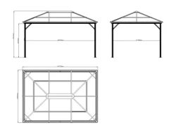 Sojag Aluminium-Pavillon Verona 10 x 14 Anthrazit 423 cm x 298 cm x 261 cm
