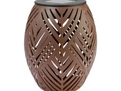 Laternen^Solar-Tischleuchte Blatt-Muster LED Ø 12,5 cm x 15 cm