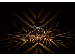 Laternen^Solar-Tischleuchte Blatt-Muster LED Ø 12,5 cm x 15 cm