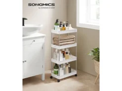 Songmics Küchenregal 4 Ebenen 22,2 cm x 40,3 cm x 86 cm Weiß