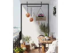 Songmics Garderoben^Kleiderstangen Wandbefestigung 2er Set 92 cm x 30 cm x 7 cm Schwarz