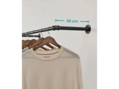 Songmics Garderoben^Kleiderstangen Wandbefestigung 2er Set 92 cm x 30 cm x 7 cm Schwarz