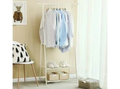 Songmics Garderoben^Kleiderständer 2 Ablagen 40 cm x 87,5 cm x 155 cm Weiß