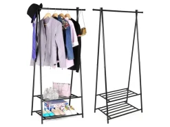 Songmics Kleiderständer 2 Ablagen 155,7 cm x 87,8 cm x 41,6 cm Schwarz