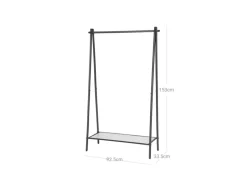 Songmics Regale Schwarz^Kleiderständer 33,5 cm x 92,5 cm x 153 cm Mattschwarz