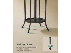 Songmics Kleiderständer mit Regenschirmständer Ø 40 cm x 175 cm Schwarz