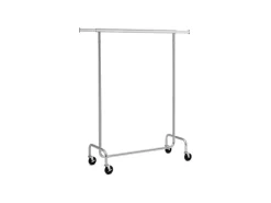 Songmics Garderoben^Kleiderständer mit Rollen 150 cm x 45 cm x 160 cm Silber