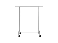 Songmics Garderoben^Kleiderständer mit Rollen 150 cm x 45 cm x 160 cm Silber