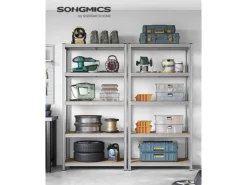 Songmics Kellerregale^Lagerregal 50 cm x 100 cm x 200 cm Silber