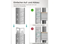 Songmics Kellerregale^Lagerregal 50 cm x 100 cm x 200 cm Silber