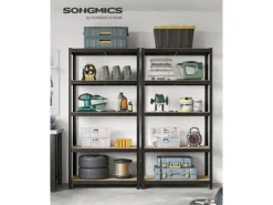 Songmics Kellerregale^Lagerregal 50 cm x 100 cm x 200 cm Schwarz