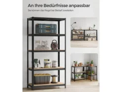 Songmics Kellerregale^Lagerregal 50 cm x 100 cm x 200 cm Schwarz