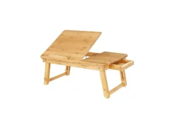 Songmics Laptoptisch Bambus 35 cm x 55 cm x 29 cm Naturfarben