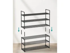 Songmics Metallregal 3 Ebenen 30 cm x 92 cm x 54 cm Schwarz