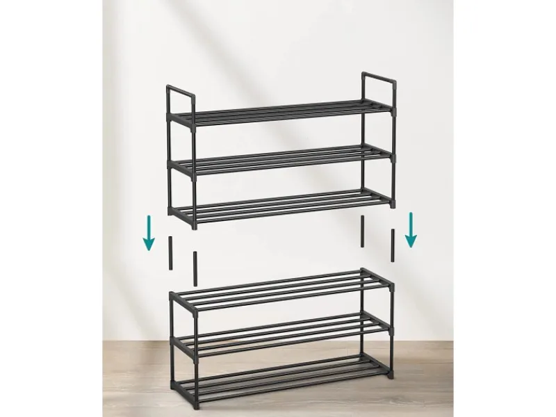 Songmics Metallregal 3 Ebenen 30 cm x 92 cm x 54 cm Schwarz