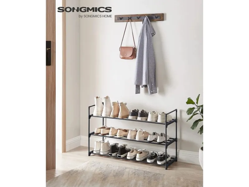 Songmics Metallregal 3 Ebenen 30 cm x 92 cm x 54 cm Schwarz