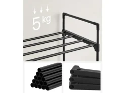 Songmics Metallregal 3 Ebenen 30 cm x 92 cm x 54 cm Schwarz