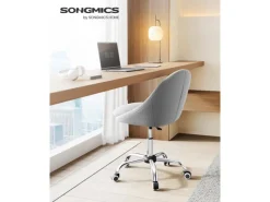 Songmics Schreibtischstuhl Höhenverstellbar Grau