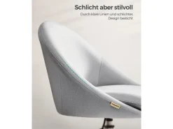 Songmics Schreibtischstuhl Höhenverstellbar Grau
