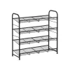 Songmics Schuhregal 4 Ablagen 68,5 cm x 27,5 cm x 65 cm Schwarz