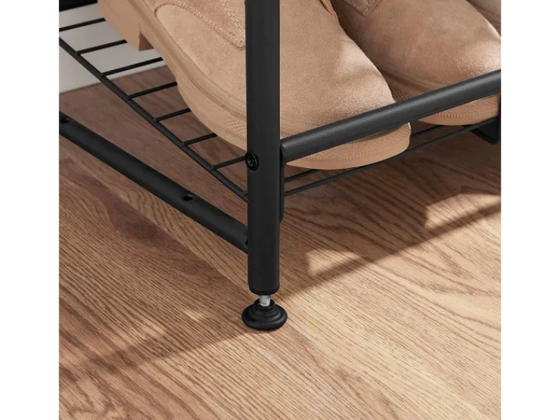 Songmics Schuhregal 4 Ablagen 68,5 cm x 27,5 cm x 65 cm Schwarz