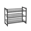 Songmics Schuhregal 3 Ebenen 74 cm x 62,8 cm x 30,7 cm Schwarz