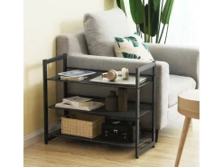 Songmics Schuhregal 3 Ebenen 74 cm x 62,8 cm x 30,7 cm Schwarz