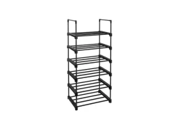 Songmics Regale Massivholz|Regale Schwarz^Schuhregal 6 Ebenen 30 cm x 45 cm x 106 cm Schwarz