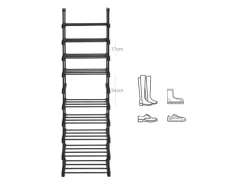 Songmics Regale Massivholz|Regale Schwarz^Schuhregal 10 Ebenen 30 cm x 45 cm x 174 cm Schwarz
