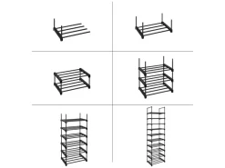 Songmics Regale Massivholz|Regale Schwarz^Schuhregal 10 Ebenen 30 cm x 45 cm x 174 cm Schwarz