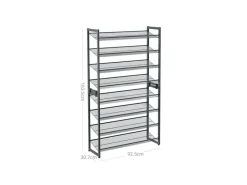 Songmics Schuhregal 8 Ebenen 30,7 cm x 92,5 cm x 163,5 cm Grau