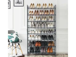 Songmics Schuhregal 8 Ebenen 30,7 cm x 92,5 cm x 163,5 cm Grau