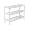Songmics Regale Massivholz|Aufbewahrung^Schuhregal 3 Ebenen Bambus 26 cm x 70 cm x 55 cm Weiß