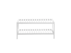 Songmics Regale Massivholz|Bücherregale^Schuhregal Bambus 26 cm x 70 cm x 33 cm Weiß