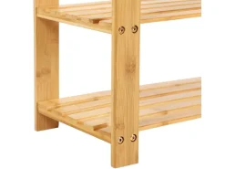 Songmics Schuhregal mit Sitzbank 70 cm x 28 cm x 45 cm Naturfarben