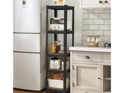 Songmics Kellerregale^Schwerlastregal 37 cm x 37 cm x 150 cm Braun-Schwarz