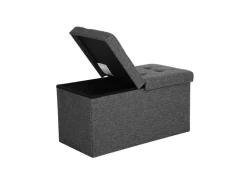 Songmics Sitzbank mit Stauraum 38 cm x 76 cm x 38 cm Grau