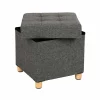 Songmics Hocker^Sitzhocker mit Stauraum 38 cm x 38 cm x 40 cm Grau