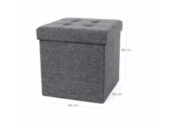 Songmics Hocker^Sitzwürfel mit Stauraum 38 cm x 38 cm x 38 cm Grau