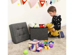 Songmics Hocker^Sitzwürfel mit Stauraum 38 cm x 38 cm x 38 cm Grau