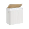 Songmics Wäschekorb 3 Sortierfächern 40 cm x 60 cm x 61,5 cm Weiß 150 l