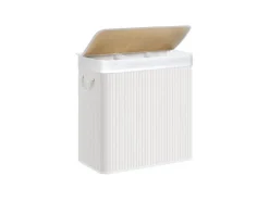 Songmics Wäschekorb 3 Sortierfächern 40 cm x 60 cm x 61,5 cm Weiß 150 l