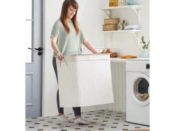 Songmics Wäschekorb 3 Sortierfächern 40 cm x 60 cm x 61,5 cm Weiß 150 l